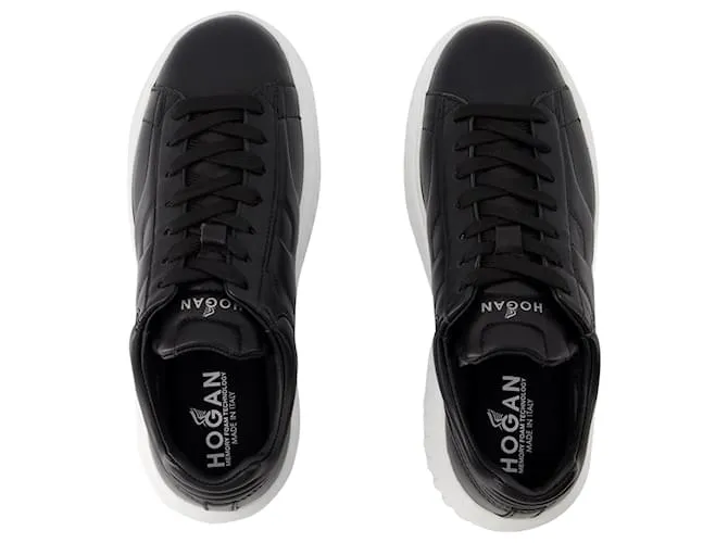 Zapatillas H-Stripes Allacciato - Hogan - Cuero - Negro 