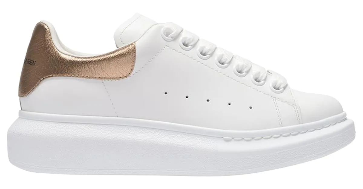 Zapatillas Oversize - Alexander Mcqueen - Blanco/Oro rosa - Cuero 