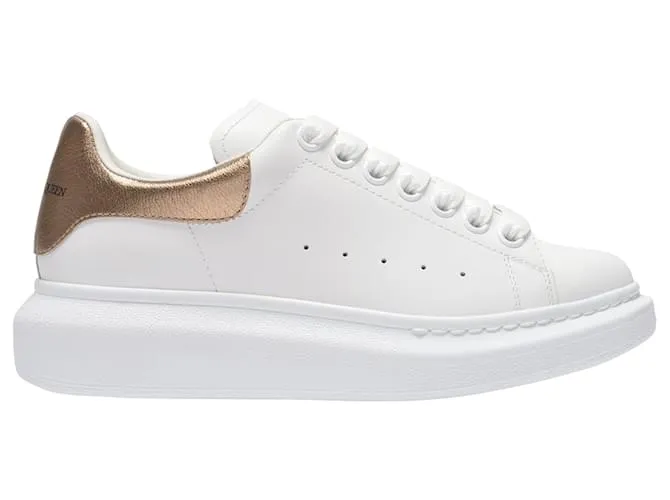 Zapatillas Oversize - Alexander Mcqueen - Blanco/Oro rosa - Cuero 