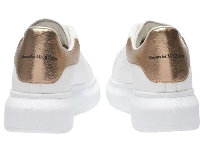 Zapatillas Oversize - Alexander Mcqueen - Blanco/Oro rosa - Cuero 