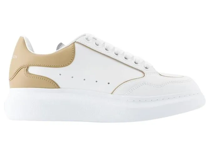 Zapatillas oversize - Alexander Mcqueen - Piel - Blanco/Camello 