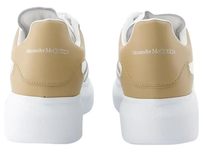 Zapatillas oversize - Alexander Mcqueen - Piel - Blanco/Camello 