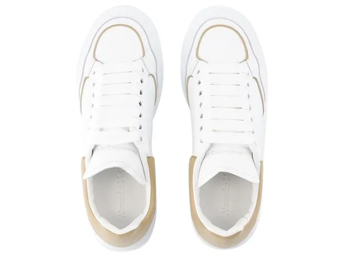 Zapatillas oversize - Alexander Mcqueen - Piel - Blanco/Camello 