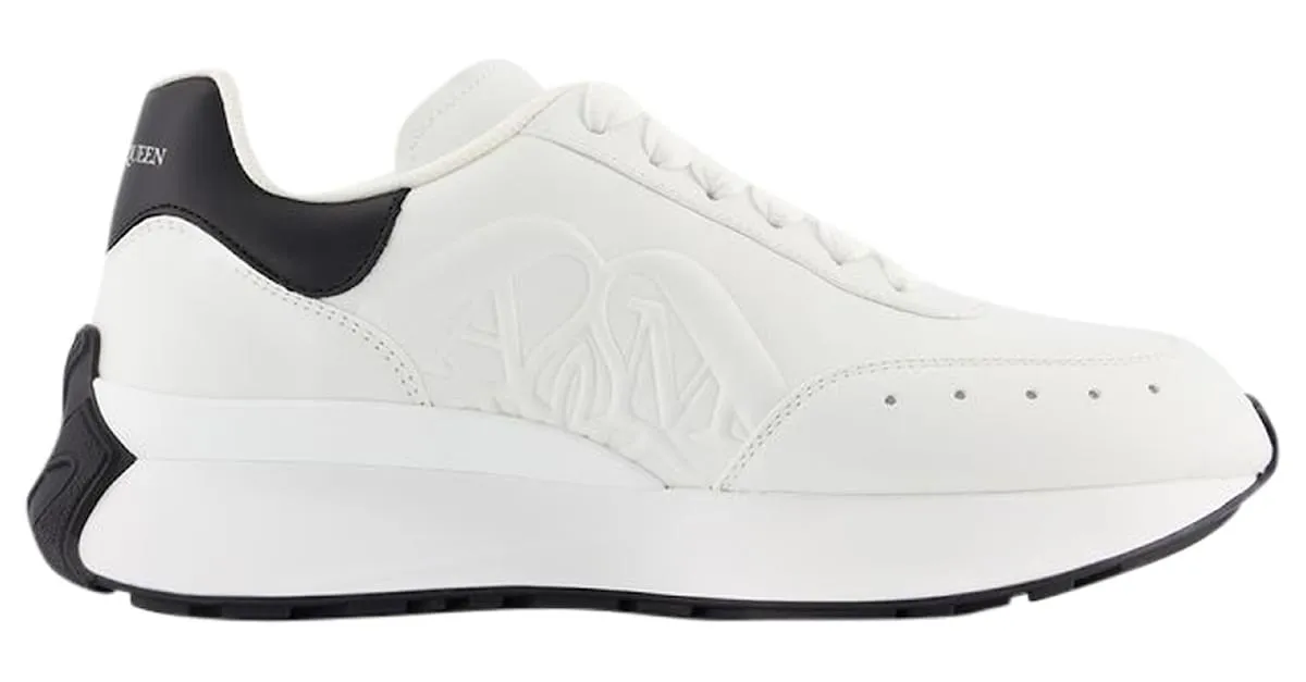 Zapatillas Sprint Runner - Alexander Mcqueen - Cuero - Blanco/De color negro 