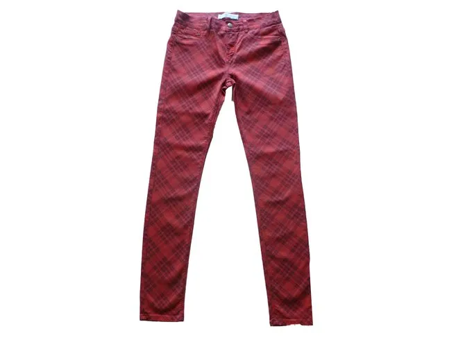 Zara pantalon de algodon Roja 