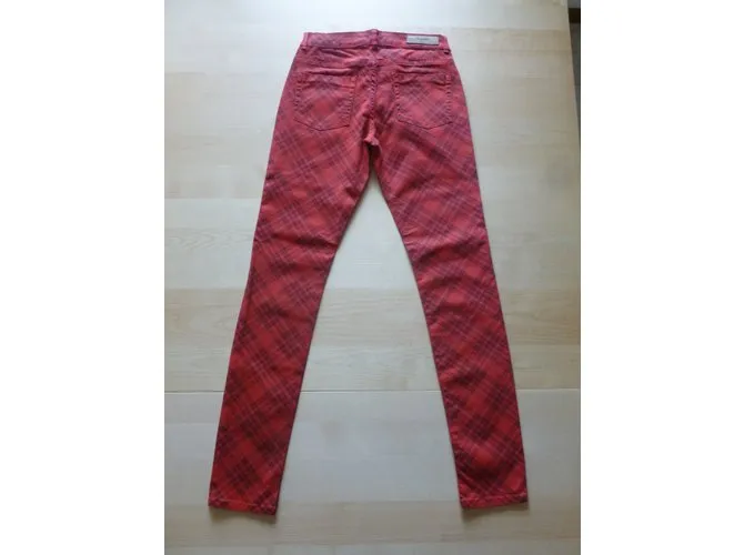 Zara pantalon de algodon Roja 